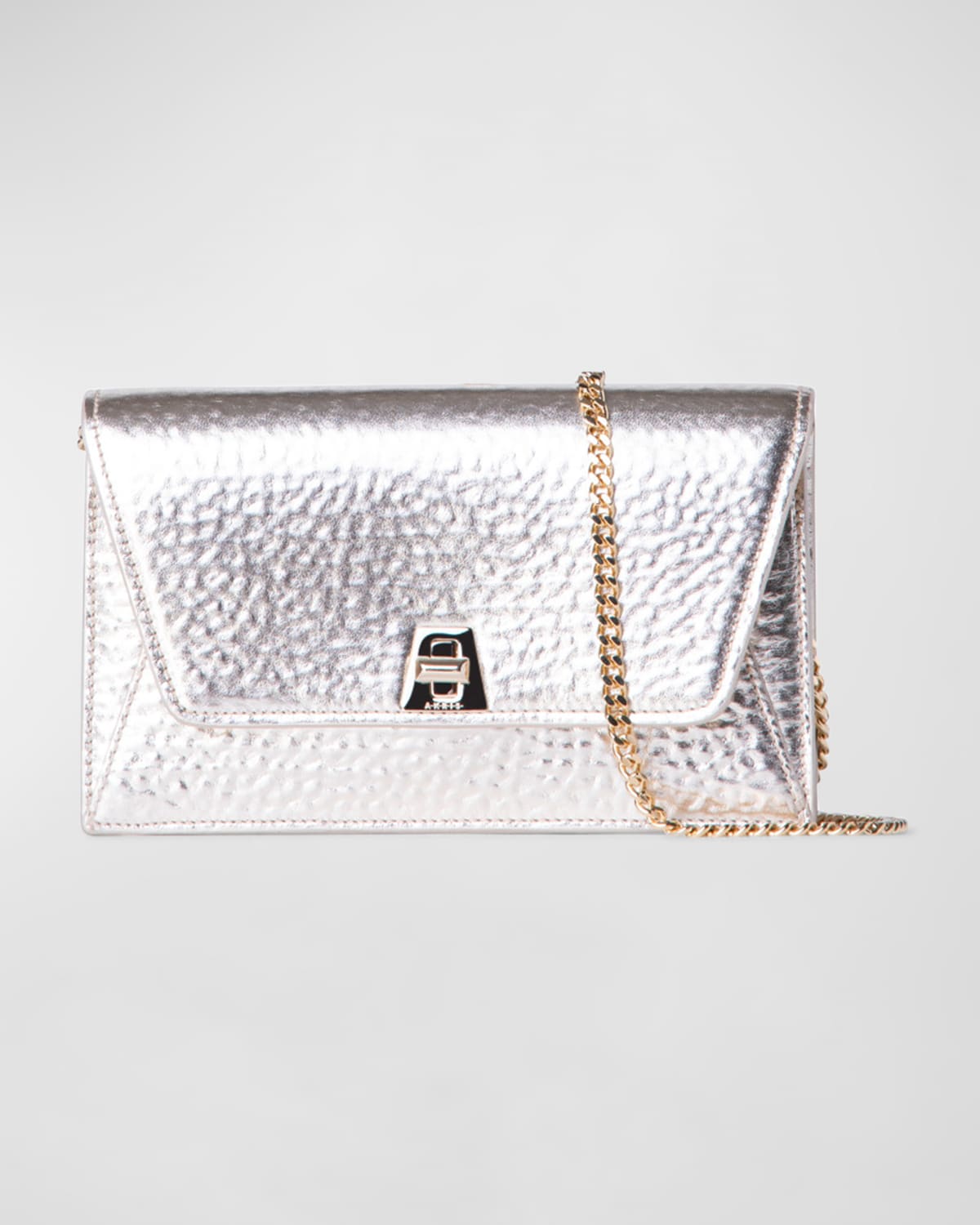 AKRIS ANOUK ENVELOPE METALLIC CLUTCH BAG