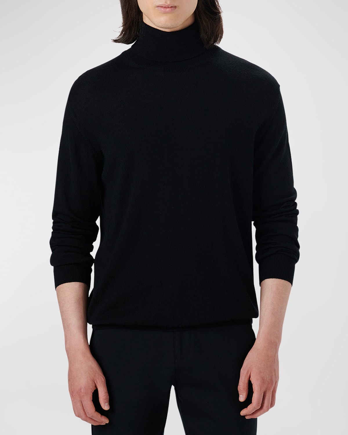 Bugatchi Merino Wool Turtleneck Sweater In Black