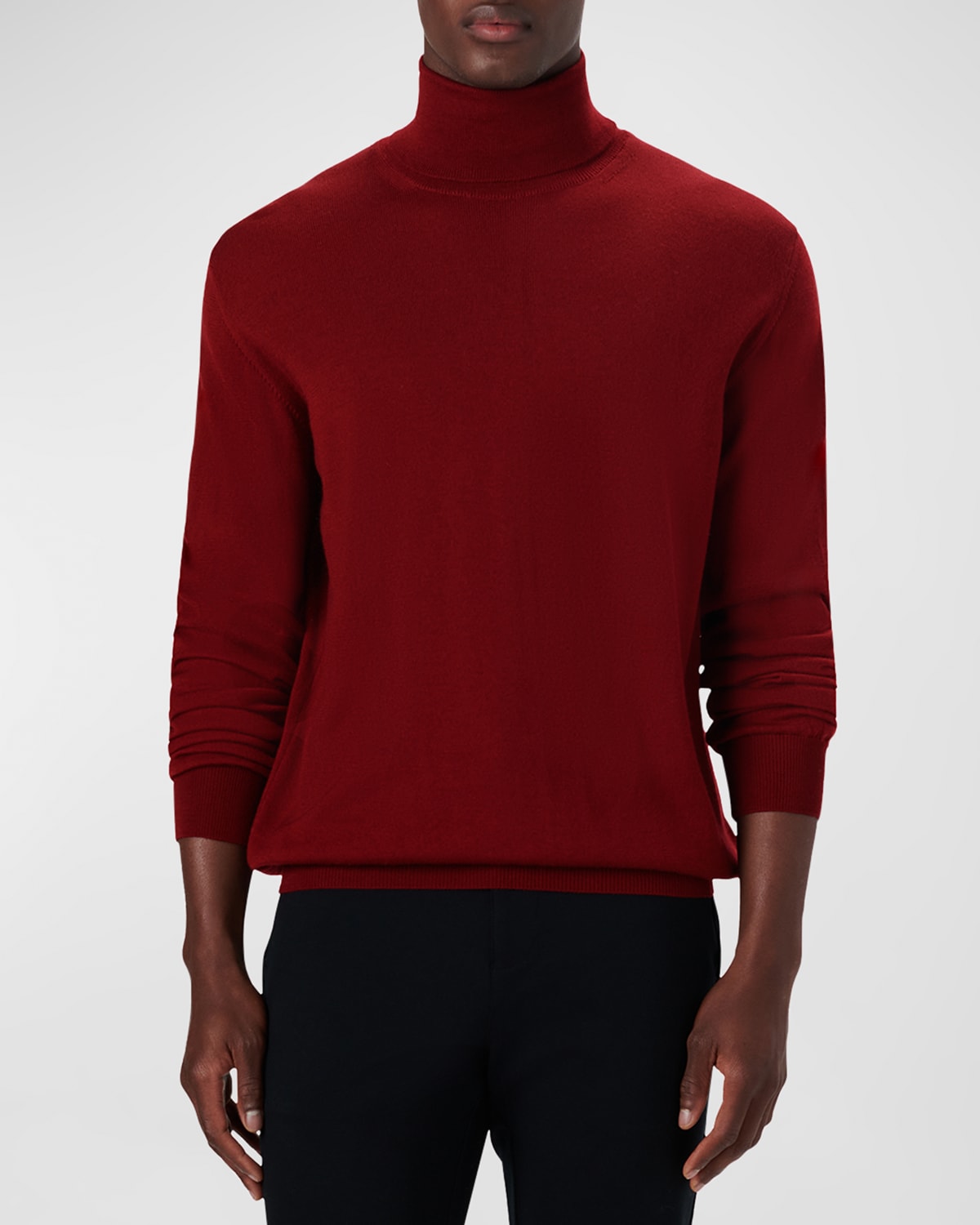 BUGATCHI MEN'S PREMIUM MERINO WOOL TURTLENECK SWEATER