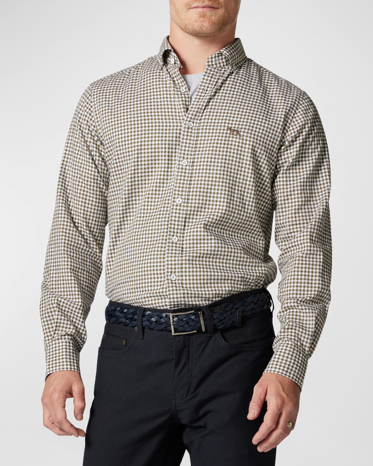 Men's Oxford Gingham Check Sport Shirt