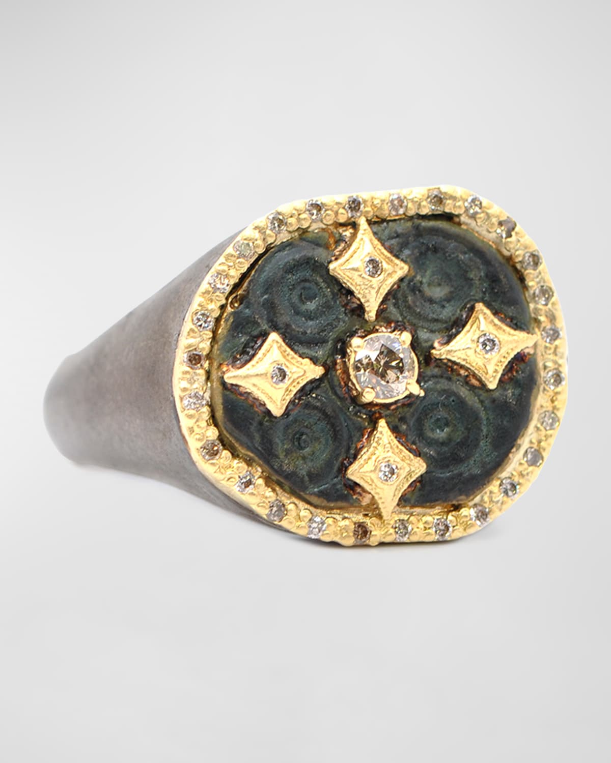 Men's Artifact Ring w/ Champagne Diamonds
