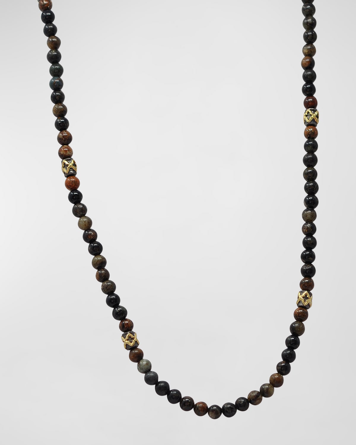 Armenta Men's Biotite Beaded Necklace, 26"l In Two Tone