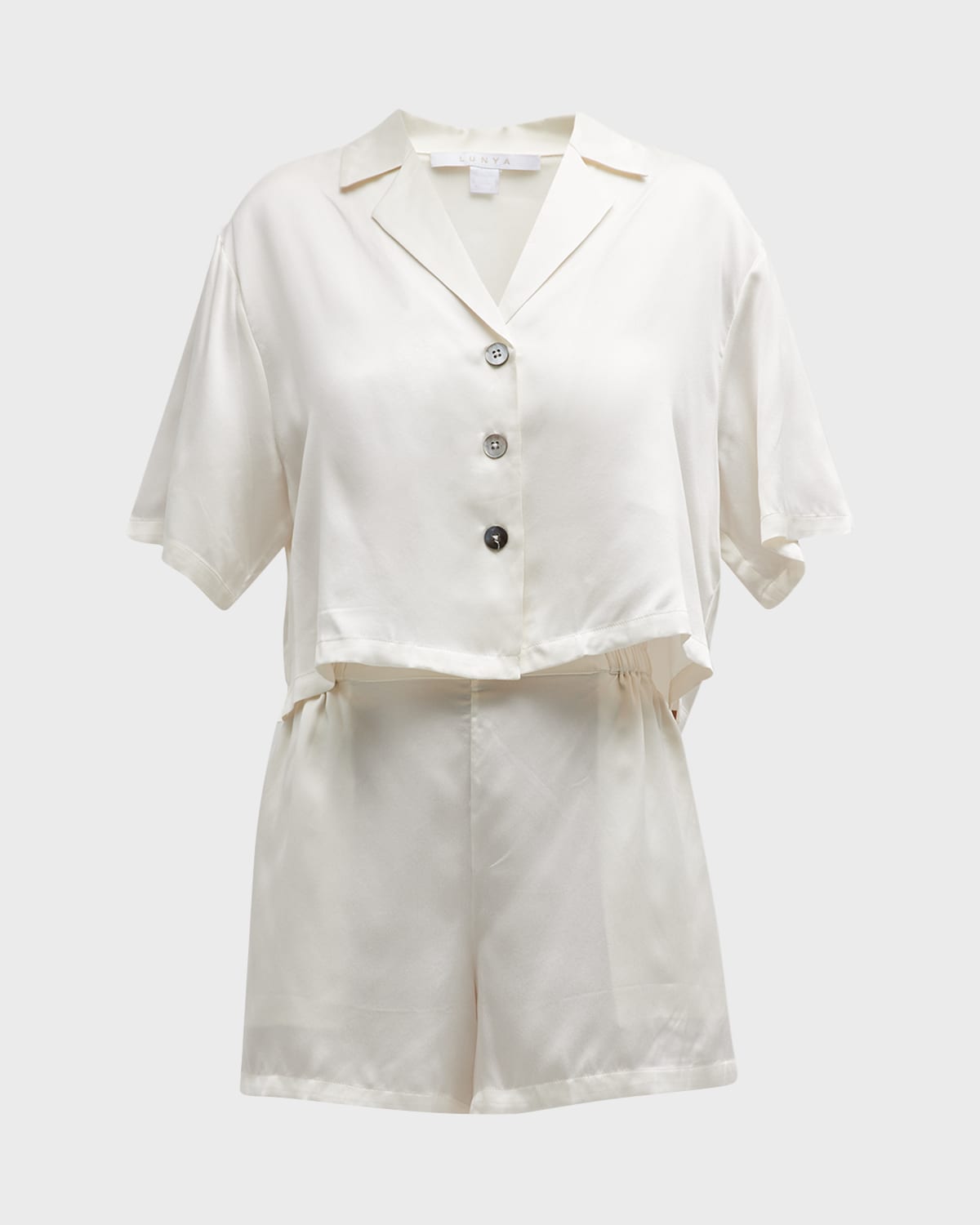 Lunya Washable Silk Button-Down Short Set