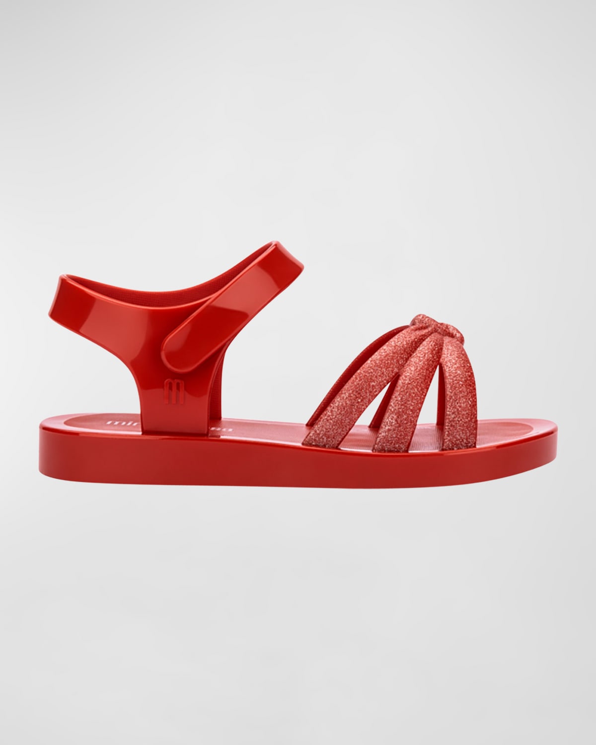 Melissa Kids' Girl's Glitter Grip-strap Pvc Sandals, Baby/toddlers In Red
