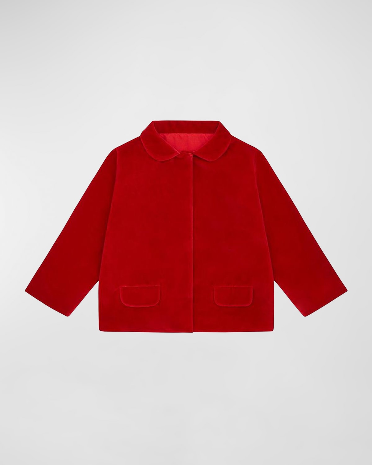 Vild - House Of Little Kid's Organic Cotton Velvet Jacket In Red