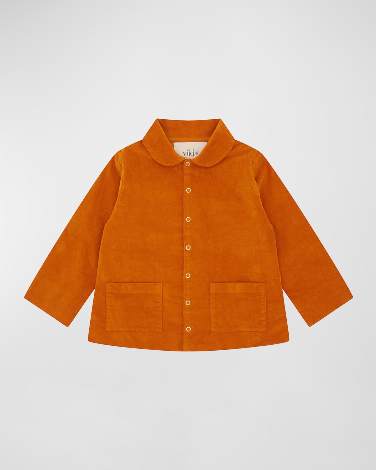Vild - House Of Little Kid's Organic Cotton Velvet Jacket In Raw Sienna