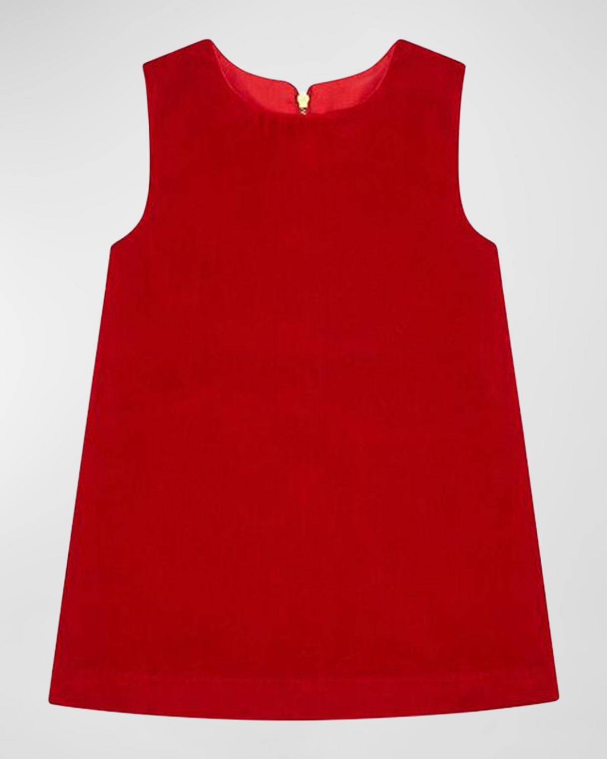 Vild - House Of Little Kids' Girl's Sleeveless Organic Cotton Velvet Dress In Red