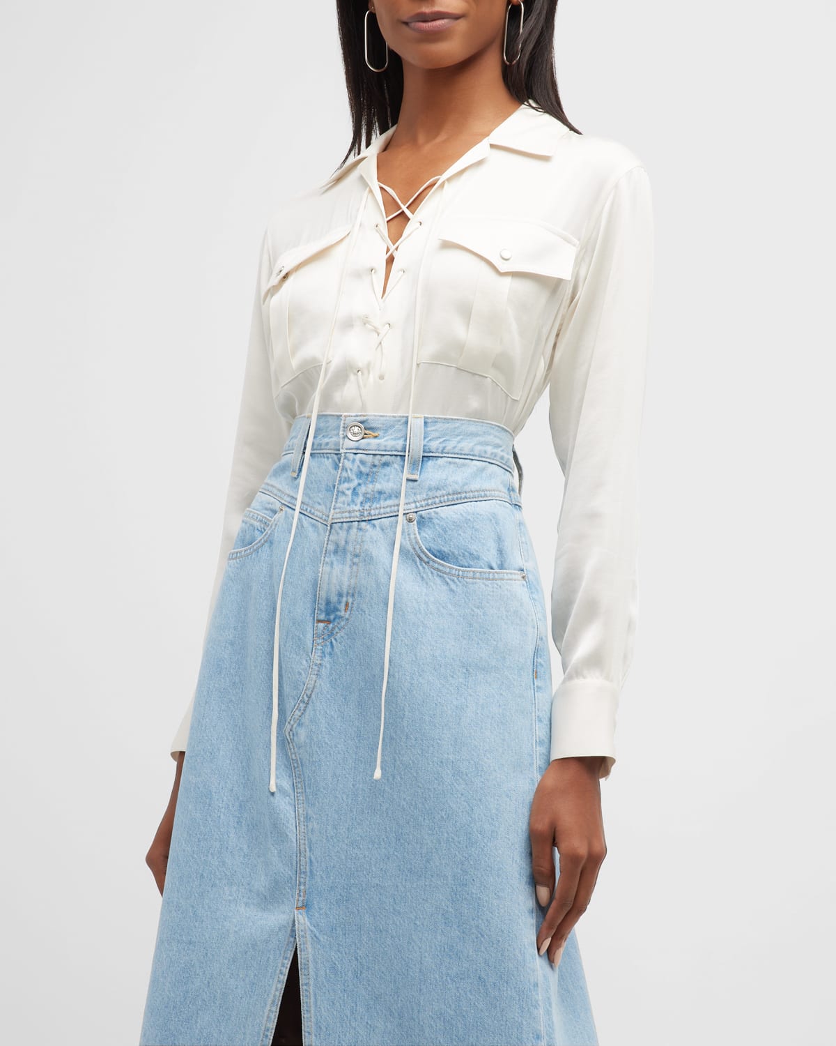 Mojave Lace-Up Collared Shirt