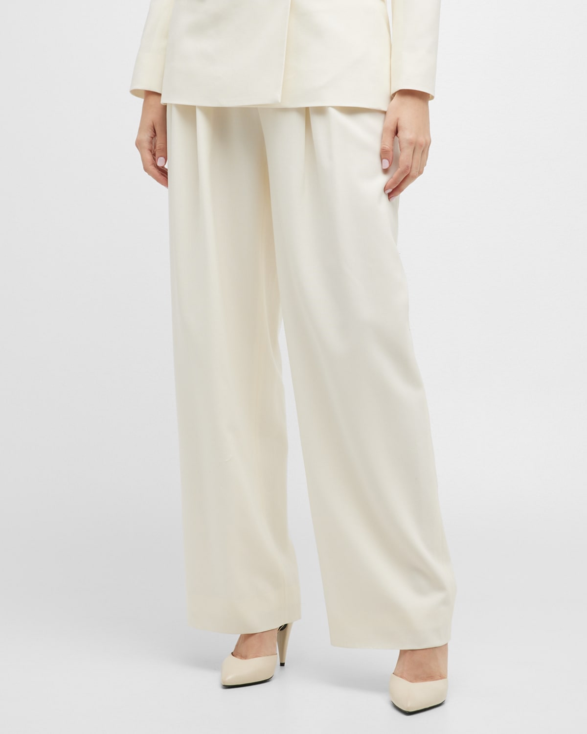 Cecily Pleated Wide-Leg Pants