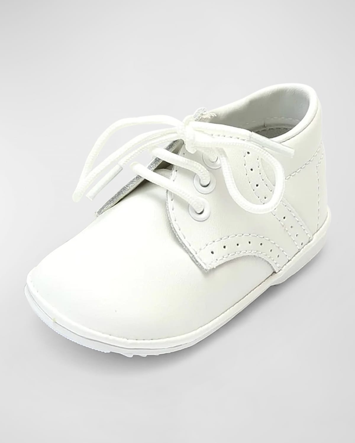 L'amour Shoes Kids' Boy's James Pre-walker Derby Shoes, Baby In White