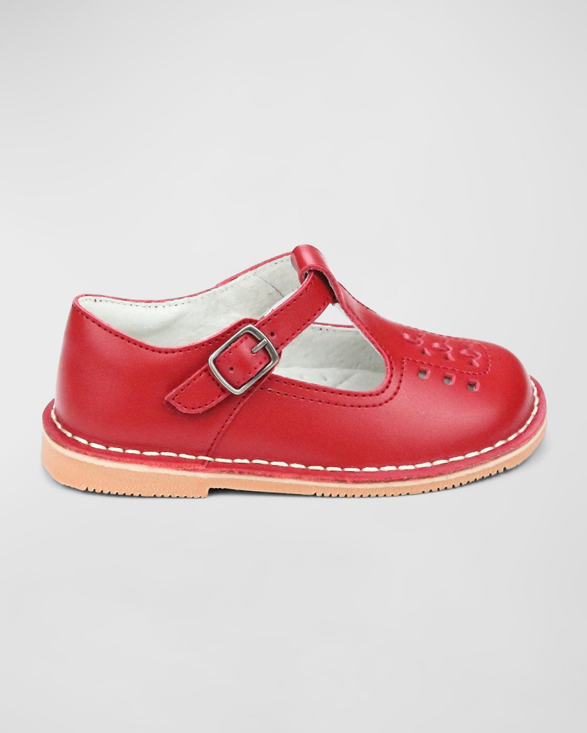 L'amour Shoes Girl's Kaia Leather Mary Jane Shoes, Baby/toddler/kids In Red