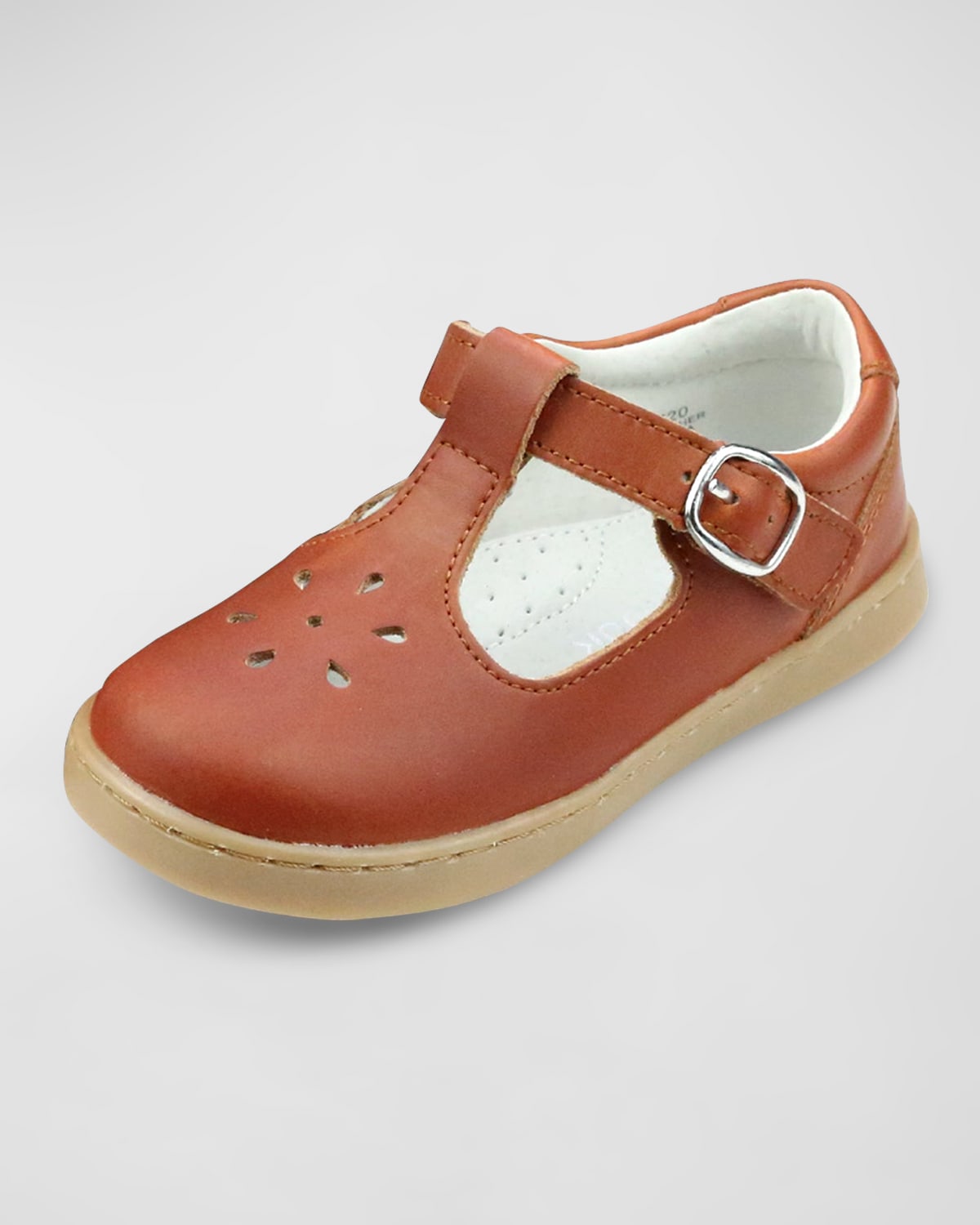 L'amour Shoes Girl's Chelsea T-strap Mary Jane Shoes, Baby/toddler/kids In Cognac