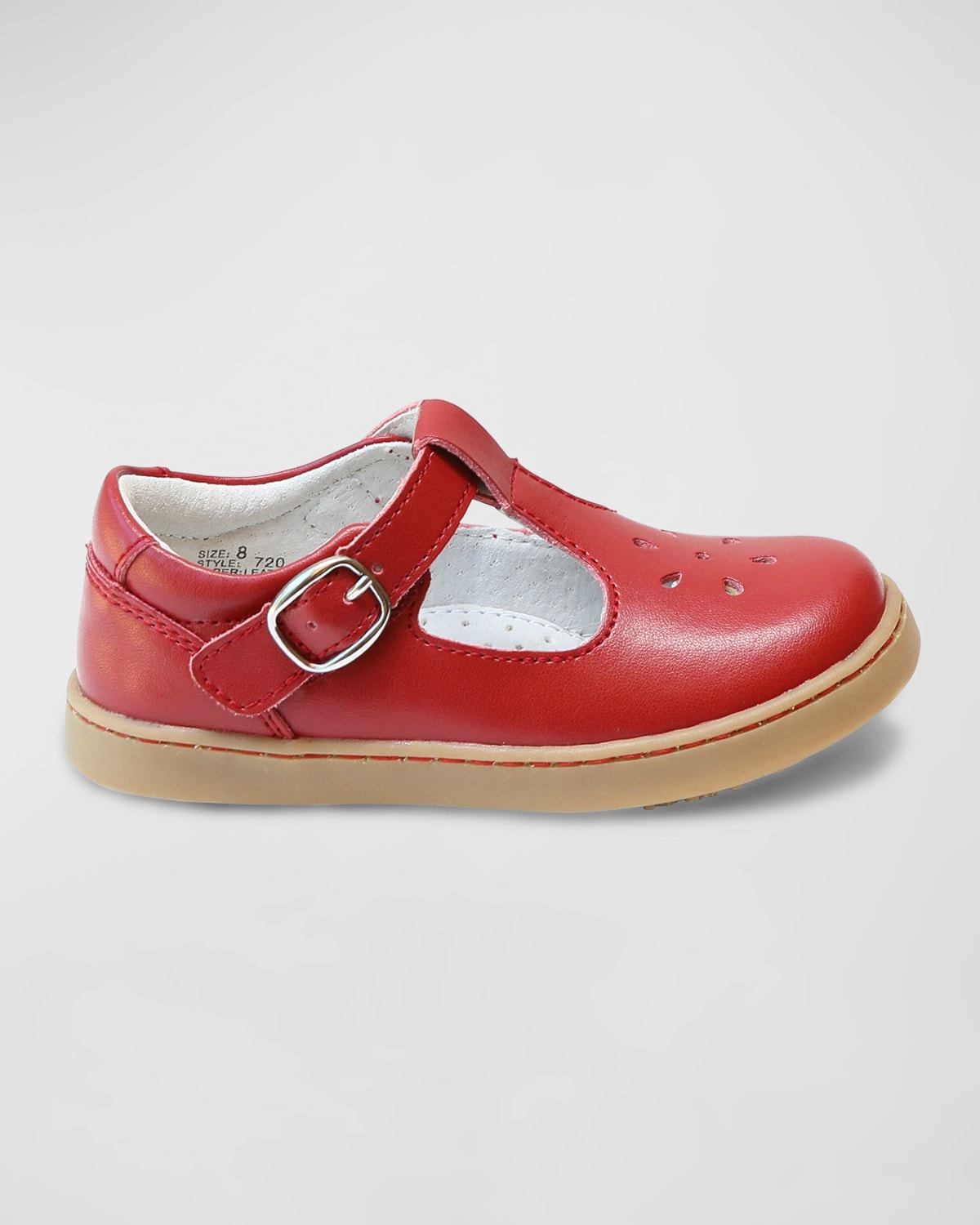 L'amour Shoes Girl's Chelsea T-strap Mary Jane Shoes, Baby/toddler/kids In Red