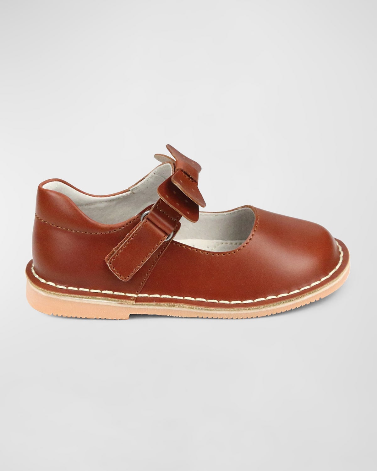 L'amour Shoes Girl's Iris Bow Mary Jane Shoes, Baby/toddler/kids In Cognac