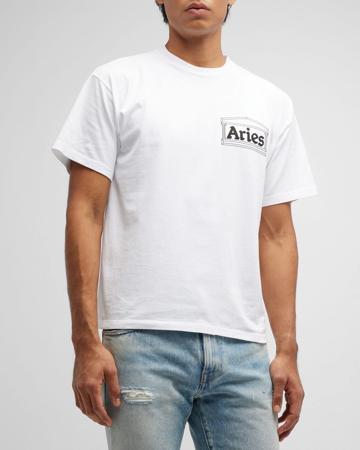 Aries Art Trip Reverse Ss T-shirt In White