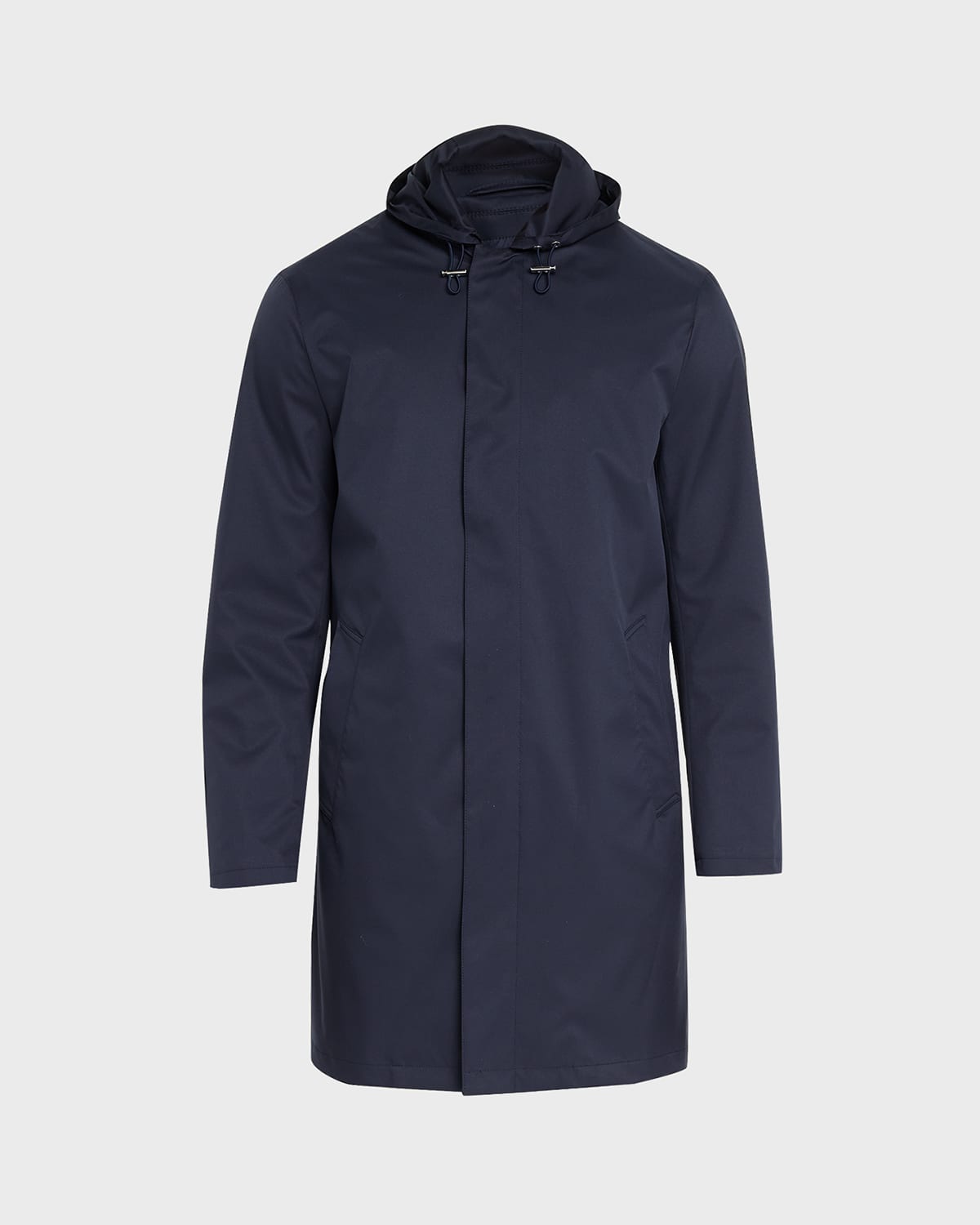 KITON MEN'S 4-LAYER RAINCOAT WITH REMOVABLE HOOD