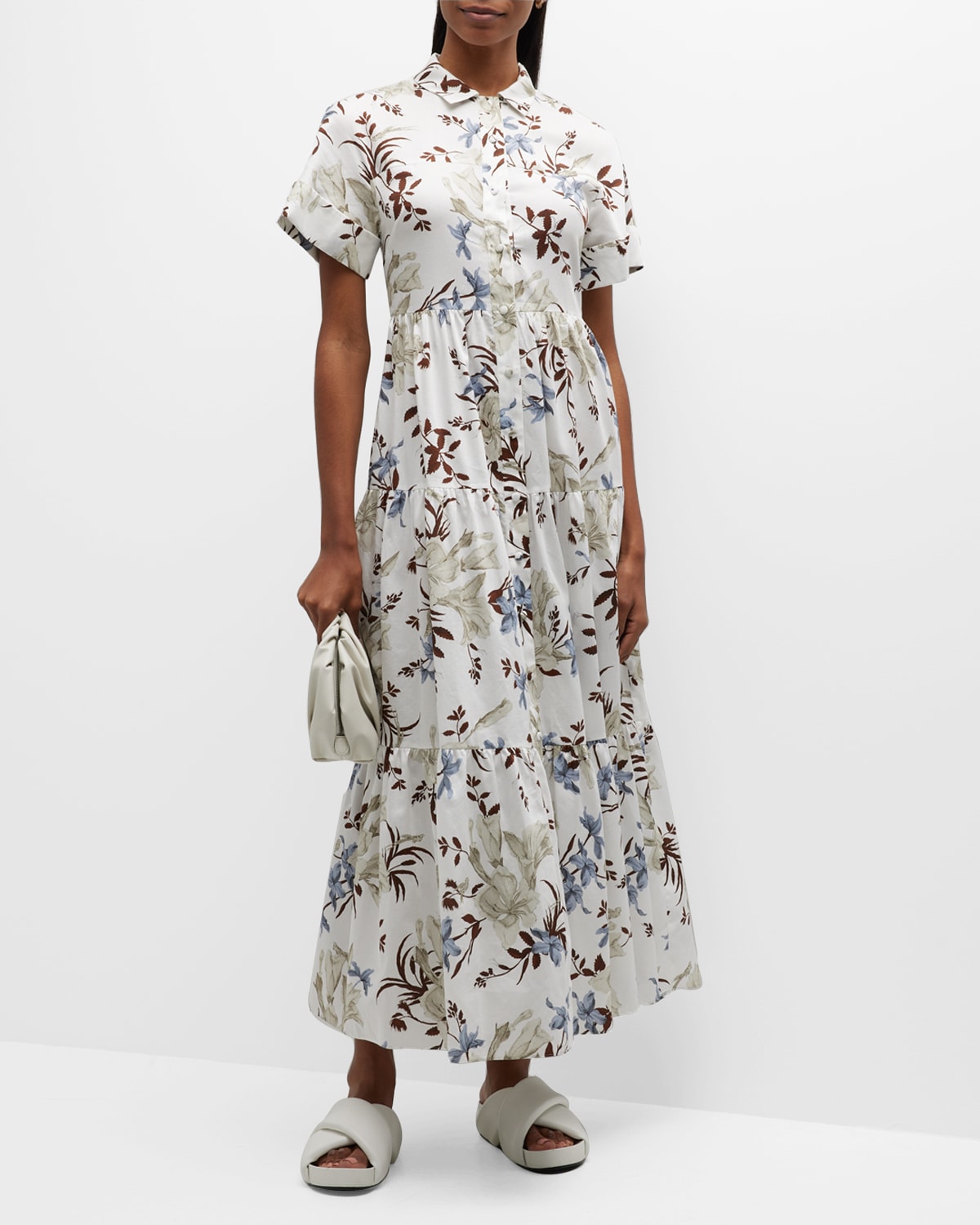 Erdem Helena floral-print long shirt dress