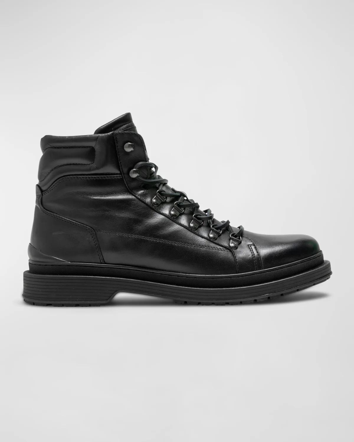 Rodd & Gunn Black Leather Lace-Up Men\'s Boots Rodd & Gunn Durham Military Boot -Onyx | David Jones main image 2