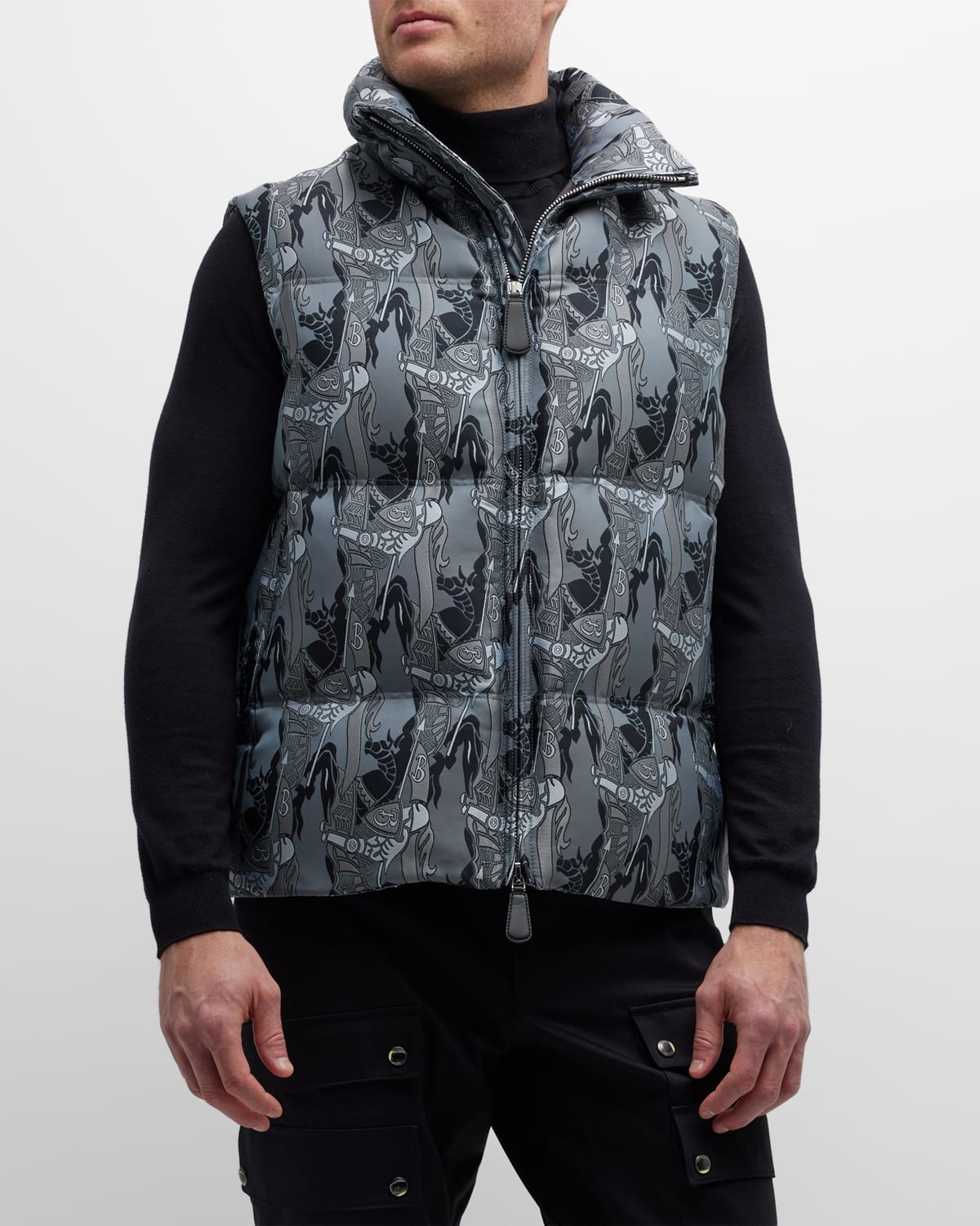 Burberry Parkfield Ekd Vest Monochrome Silver Pattern In Monochrome Ip Ptt