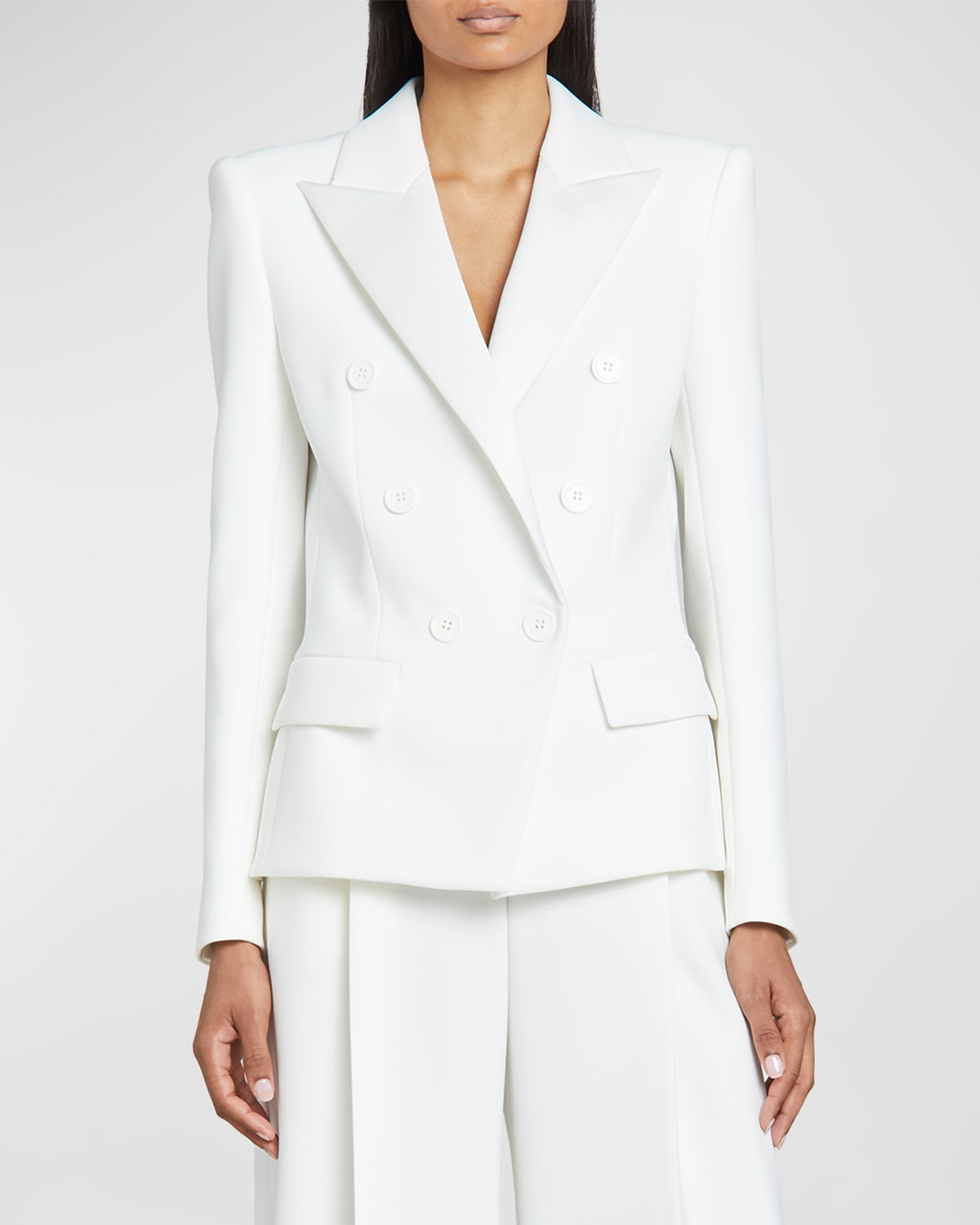 ALEXANDRE VAUTHIER SMOCKING DOUBLE-BREASTED BLAZER JACKET