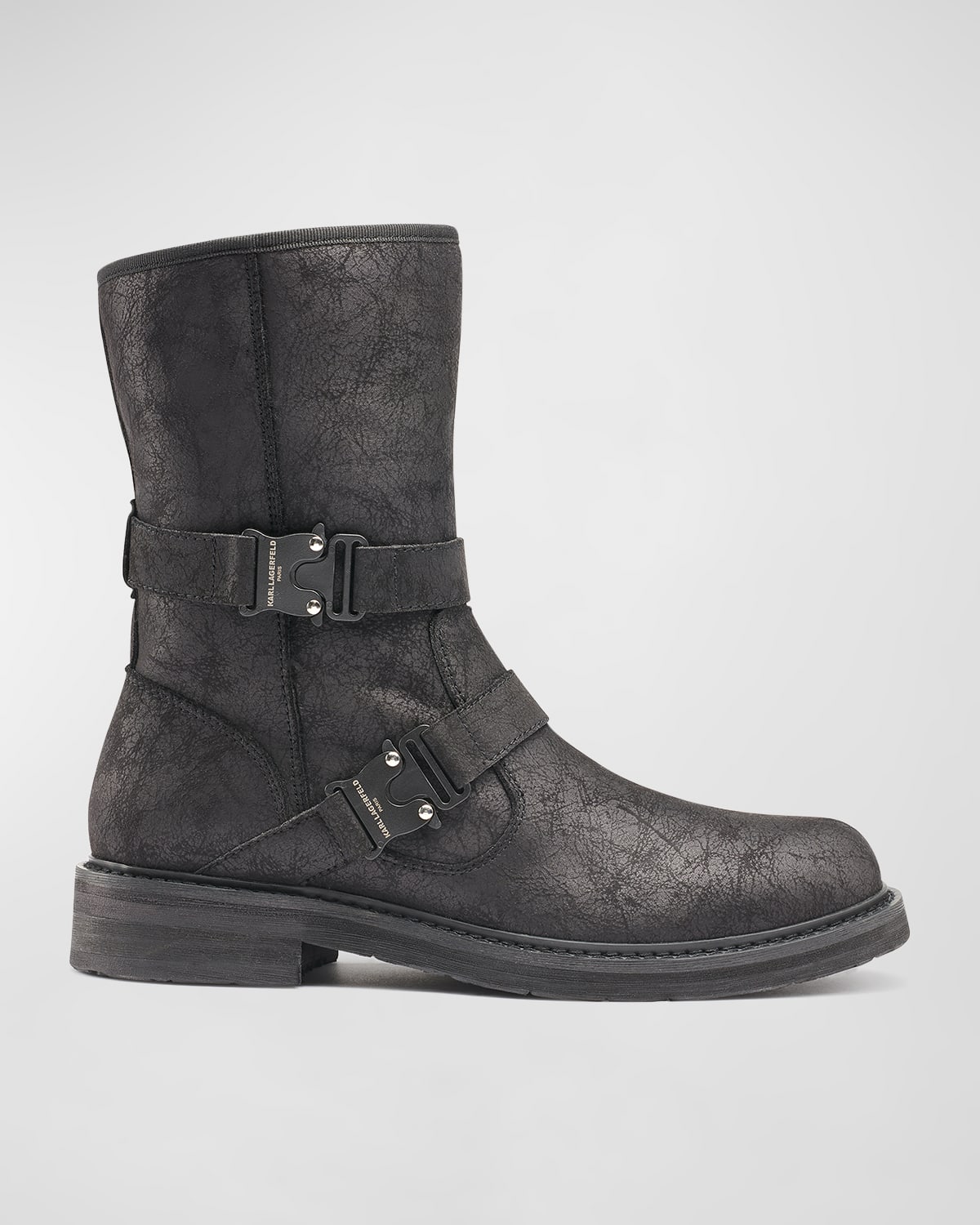 karl lagerfeld paris textured side zip booties