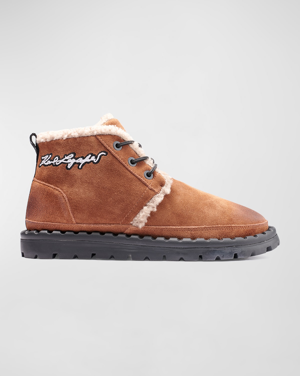 Mens shearling lined chukka boots top