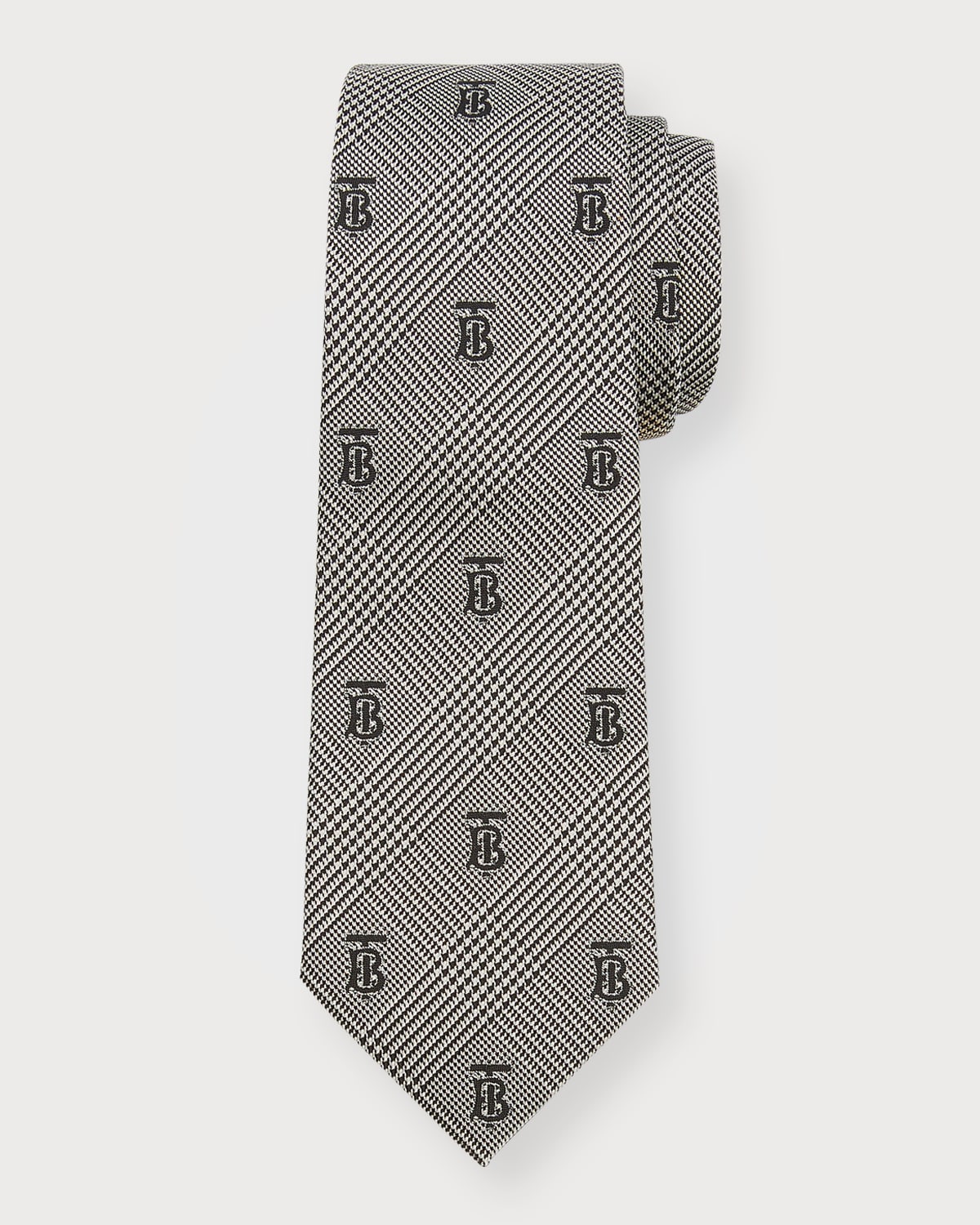 Burberry Classic Cut Monogram Motif Silk Jacquard Tie In Navy
