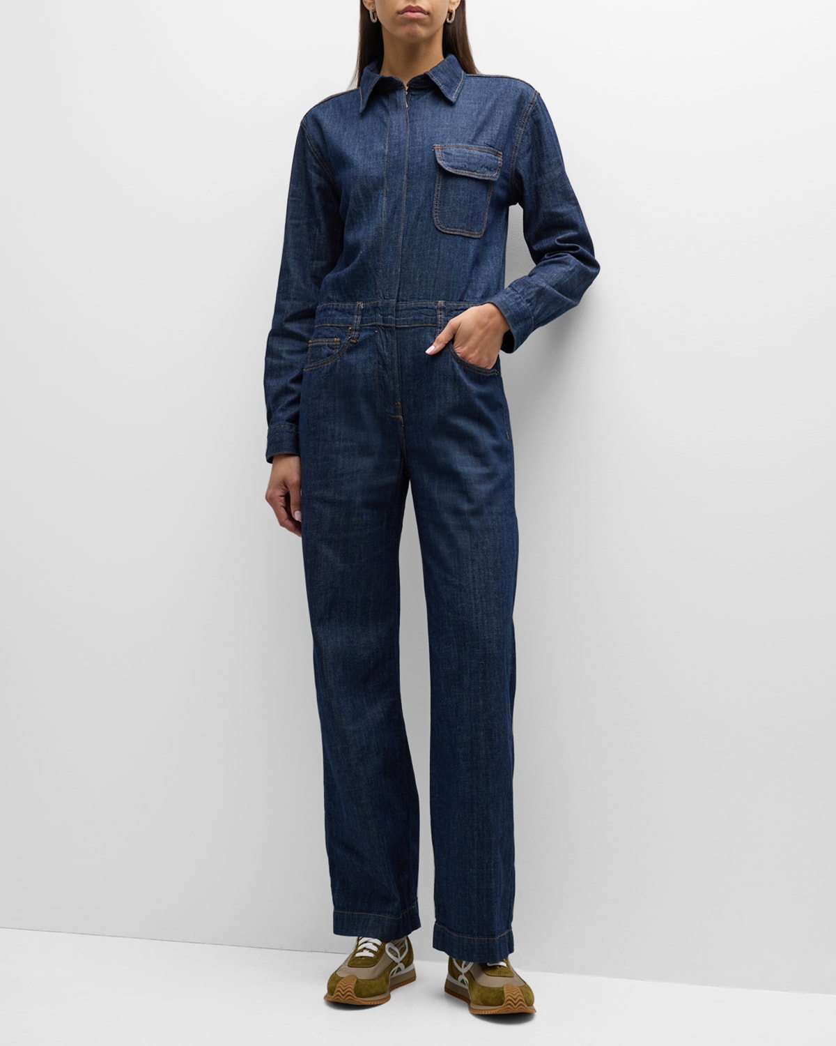 Boyfriend Denim Utility Jumpsuit