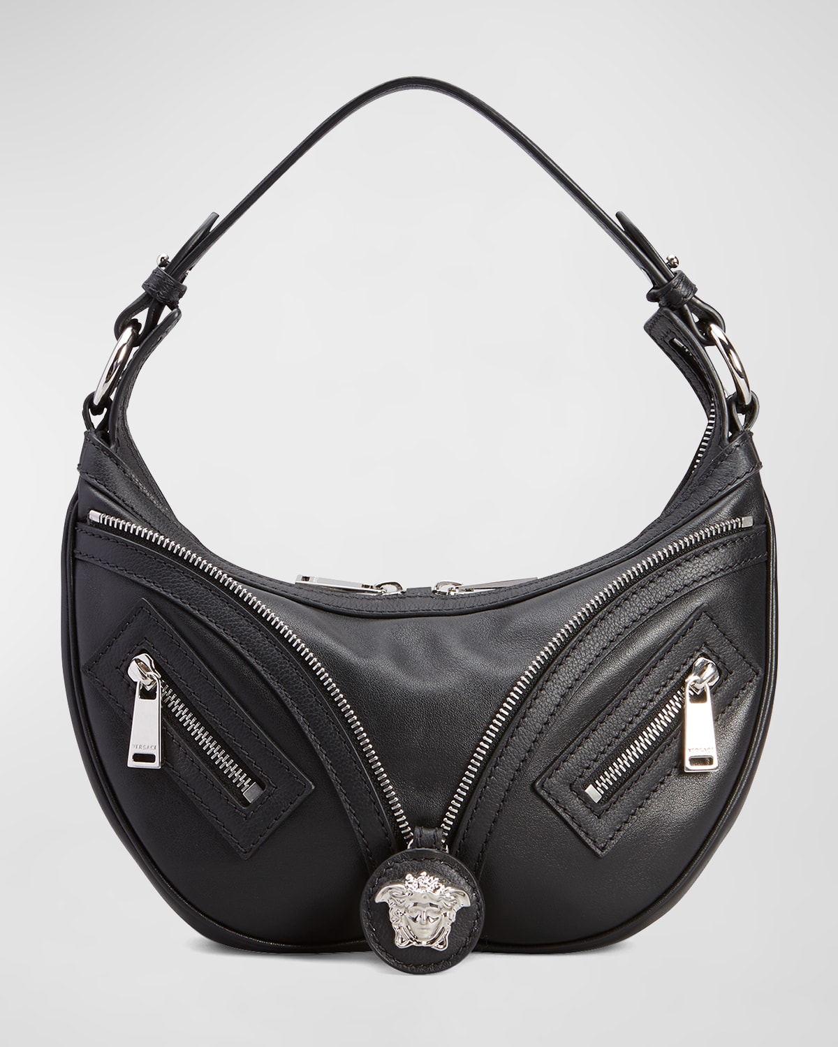 Versace Medium Medusa Zip Leather Hobo Bag Smart Closet