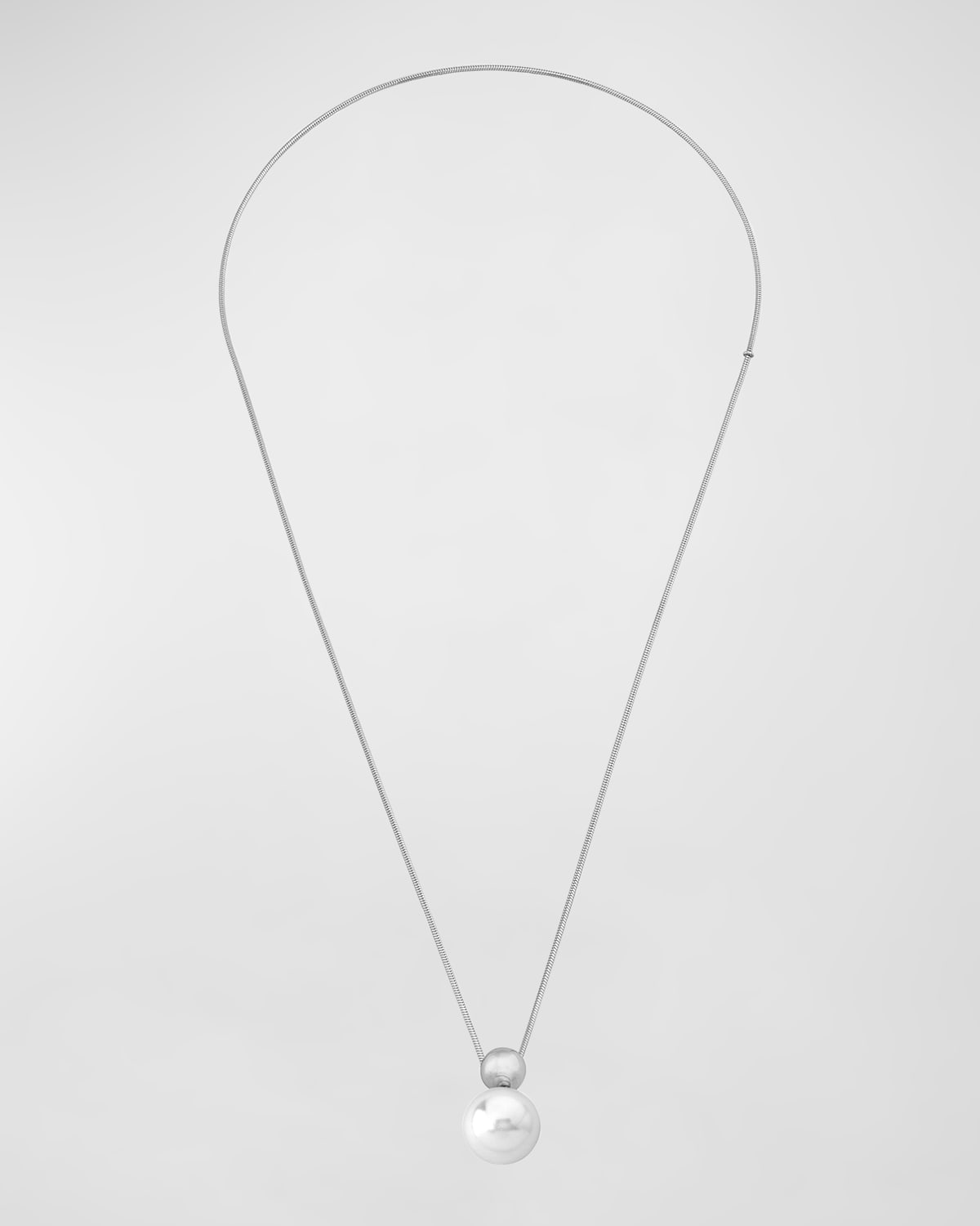 Aura Pearl Slider Necklace, Stainless Steel