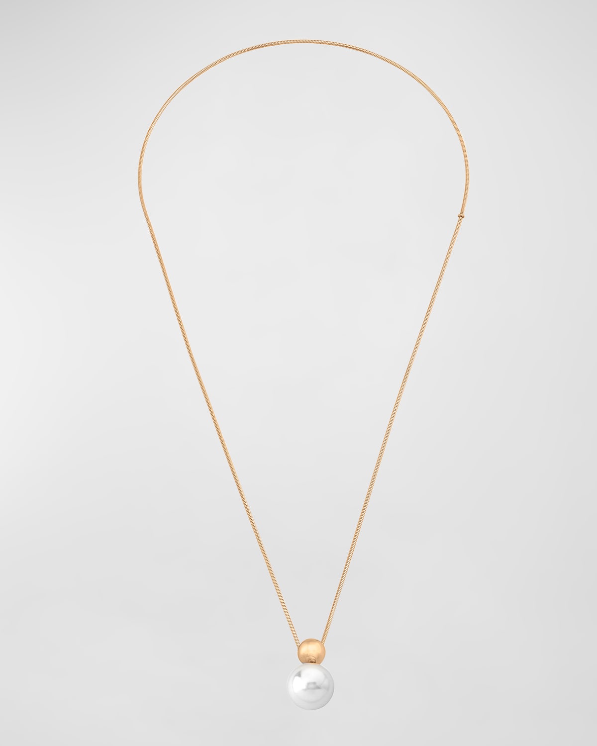 Aura Pearl Slider Necklace, Gold