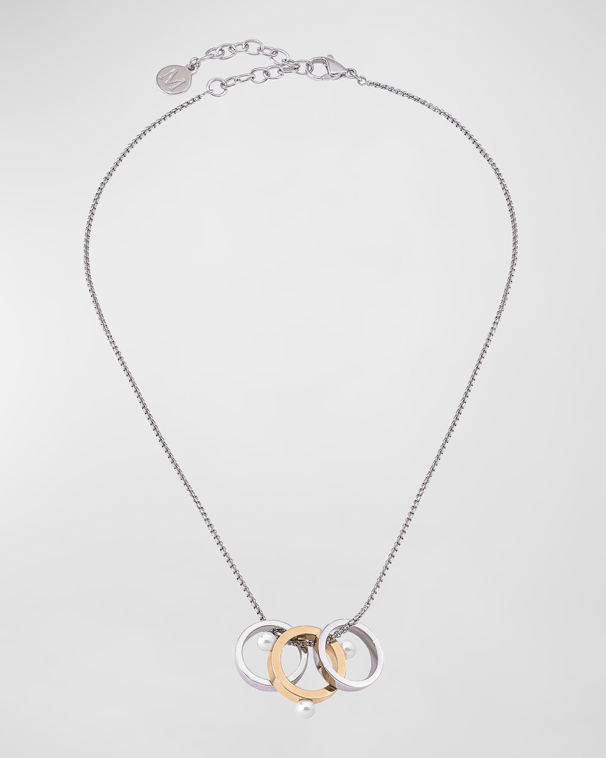 Bejart Two-Tone Pearl and Ring Necklace