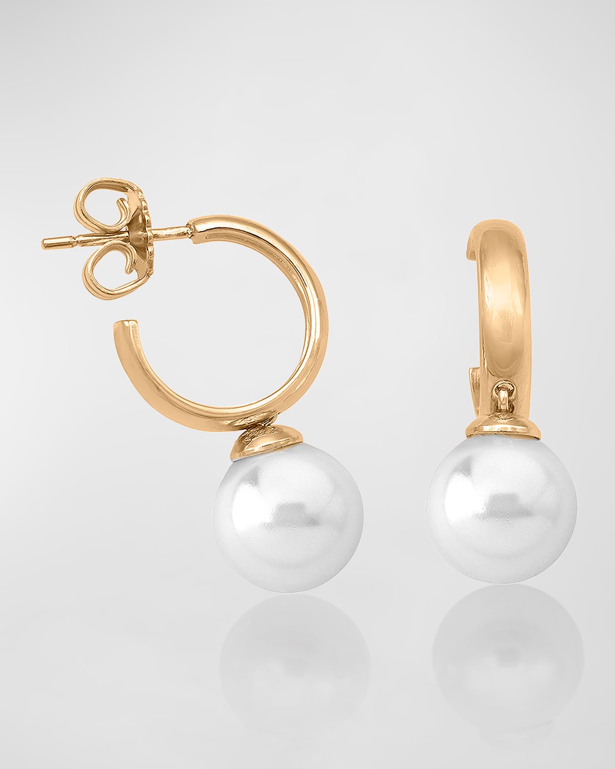 Chara Pearl and Hoop Earrings, Gold