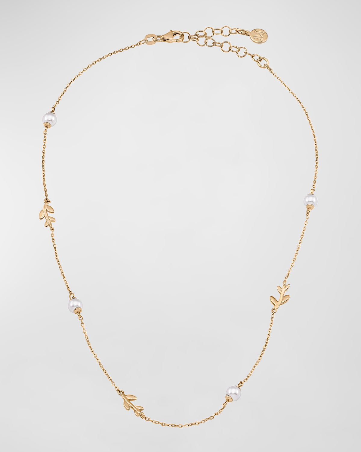 Juliette Pearl and Leaf Station Necklace