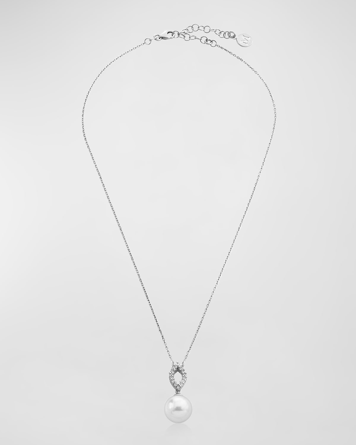 Lilit Pearl Pendant Necklace with Cubic Zirconia Open Bale
