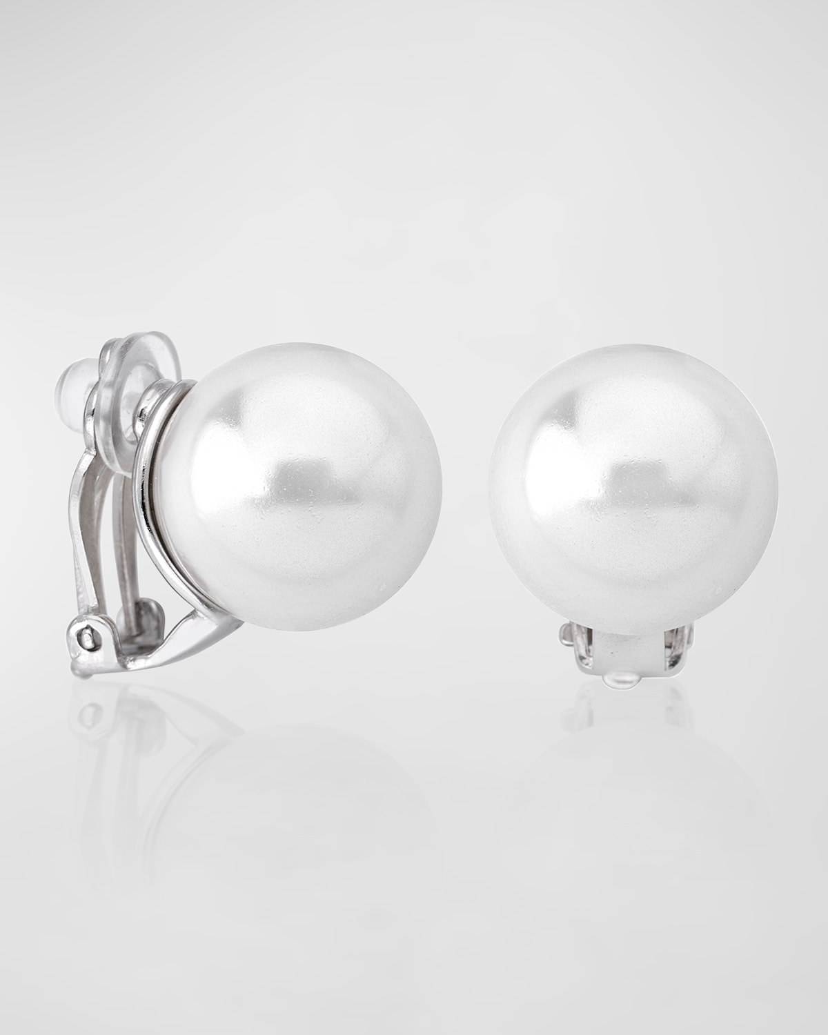 Majorica Lyra Pearl Clip Earrings In Wht