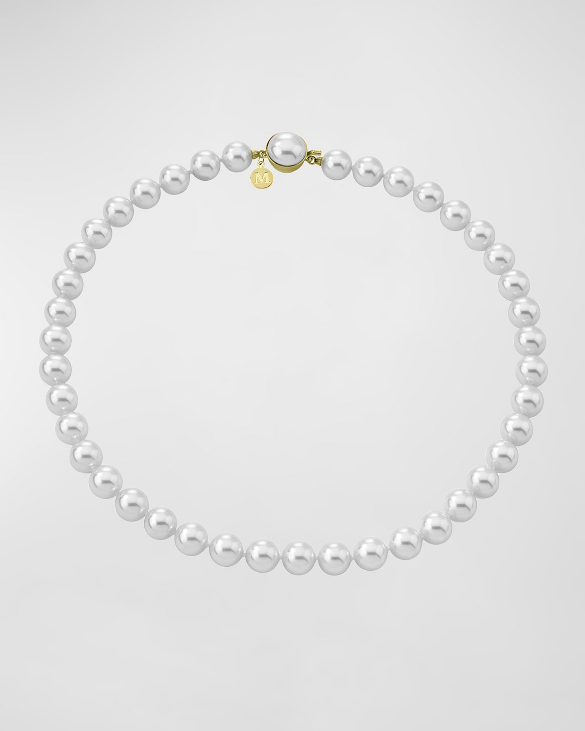 Majorica Lyra Pearl-strand Necklace With Round Clasp In Wht