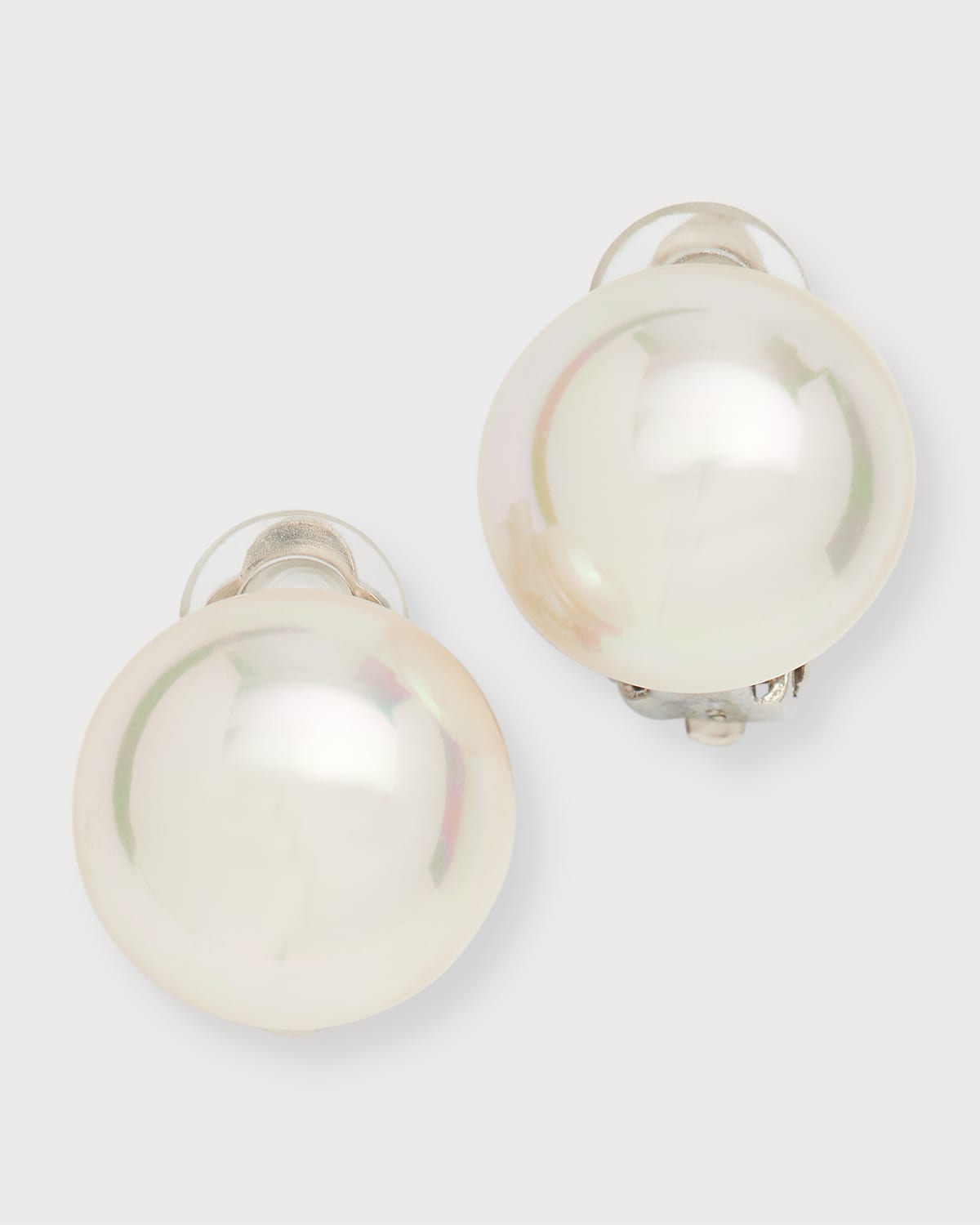 Majorica Mabe Pearl Clip Earrings In Wht