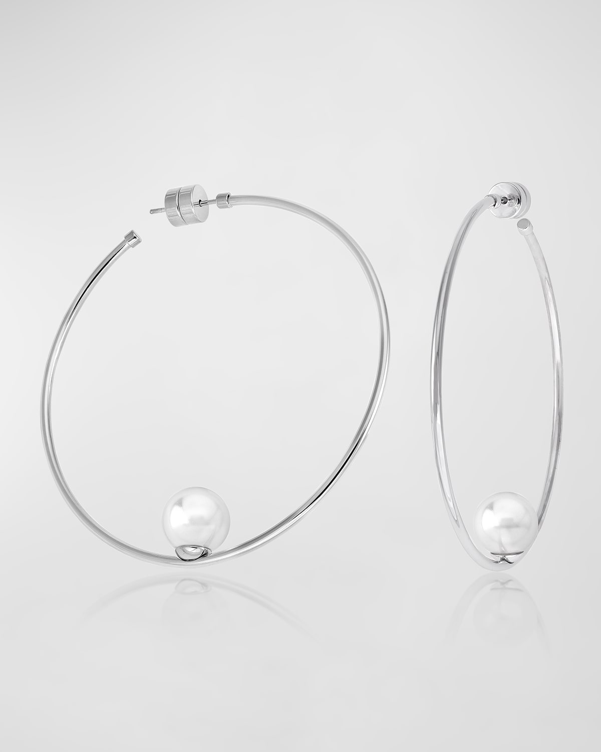 Marianela Floating Pearl Hoop Earrings