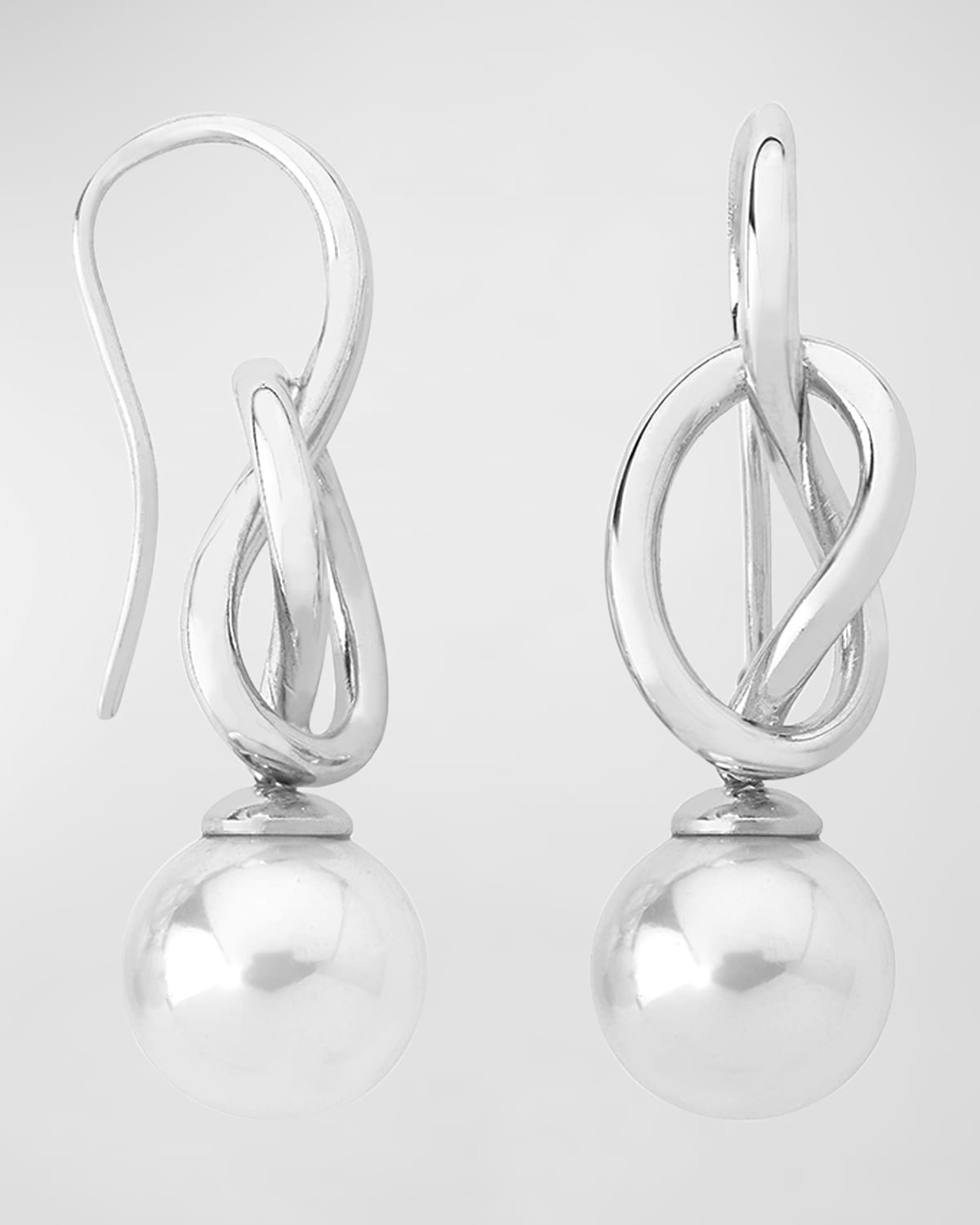 Shop Majorica Nudo Pearl Earrings With French Wire Knot In Wht