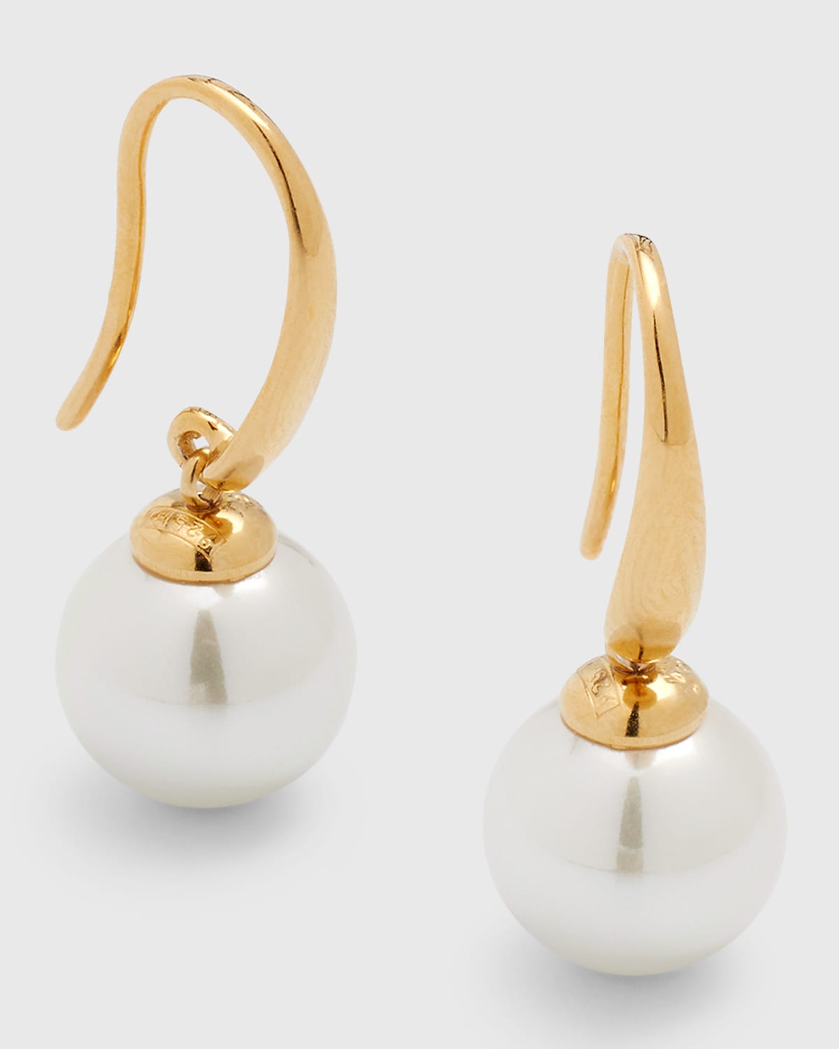 Majorica Lyra Pearl On French Wire Earrings In Wht