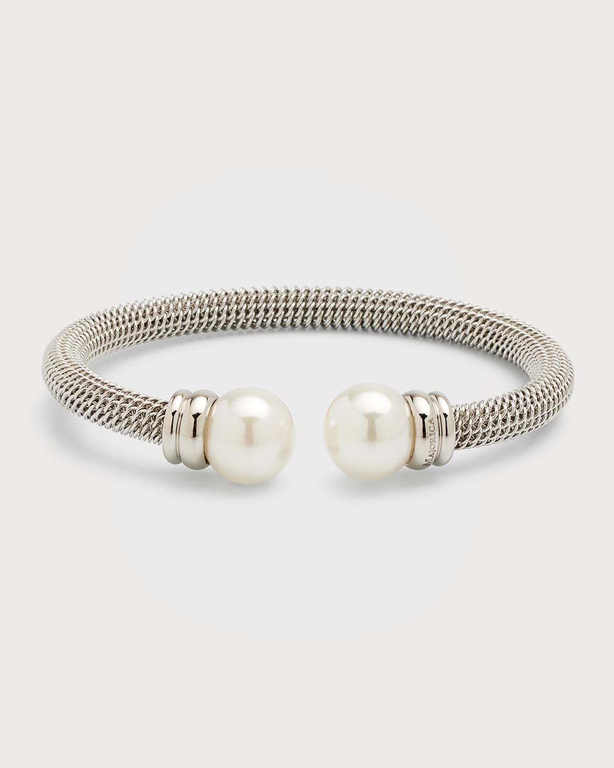 Majorica Tender Kissing Pearl Bracelet, Gray/white In Wht