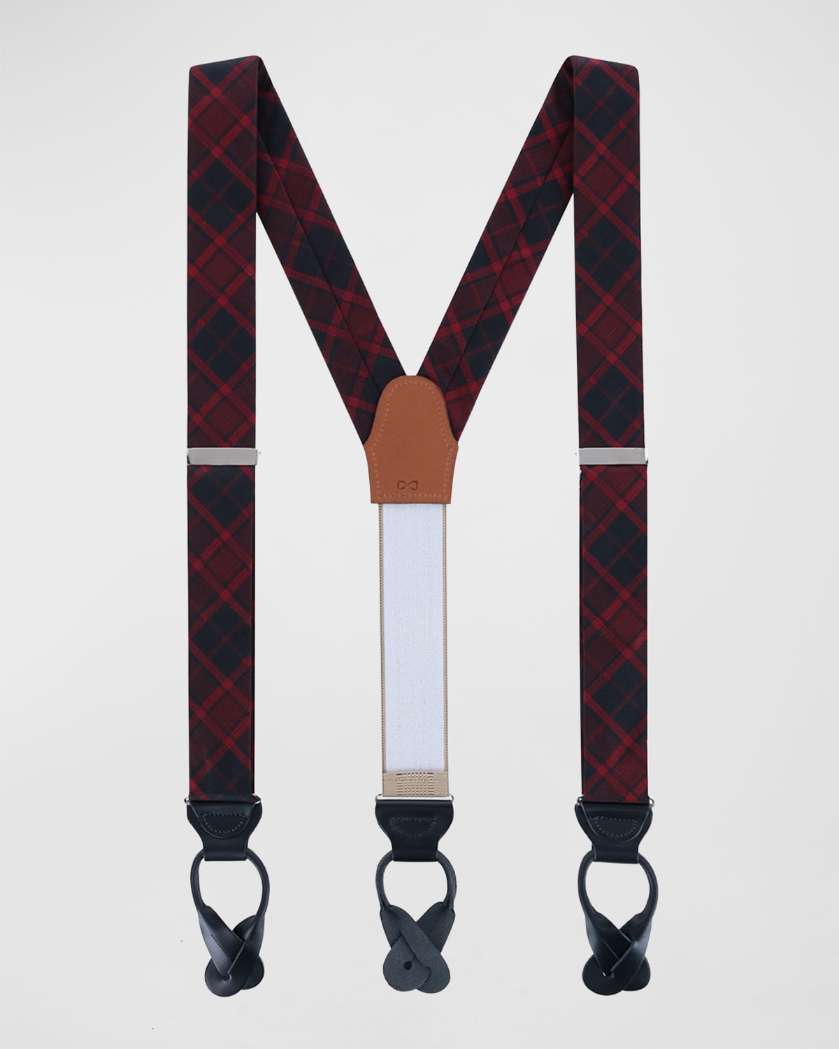 Men's Kincade Blackwatch Plaid Silk Suspender Braces