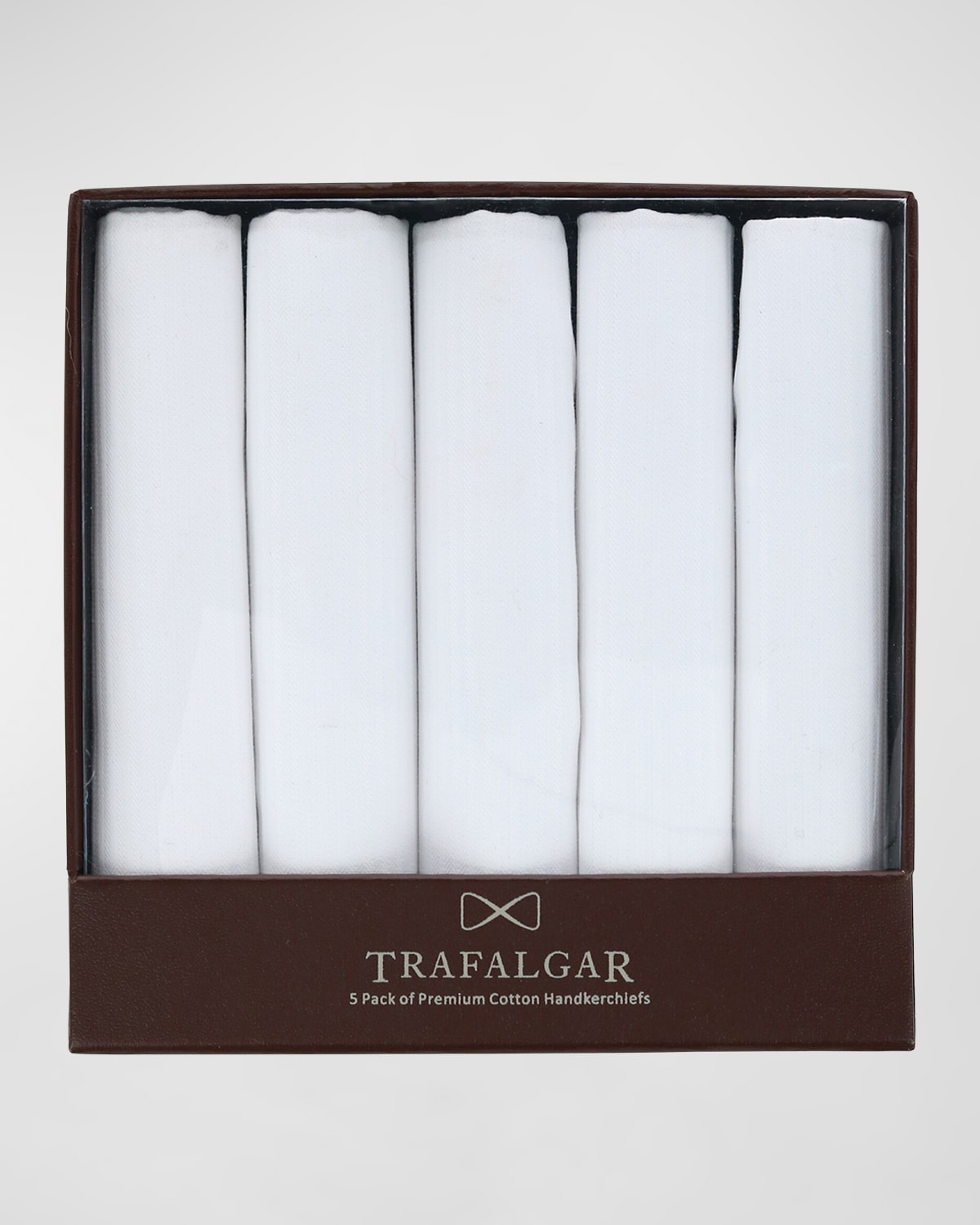 Trafalgar Men's 5-pack Premium Cotton Handkerchiefs, Boxed Gift Set In White