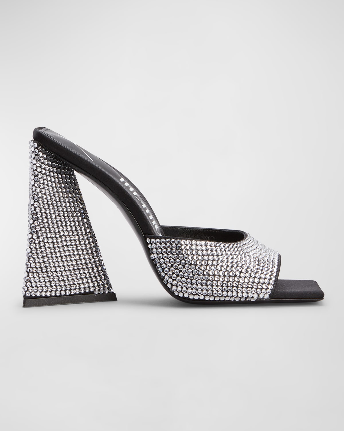 Attico Devon 110 Rhinestone-embellished Mules In Silver/black
