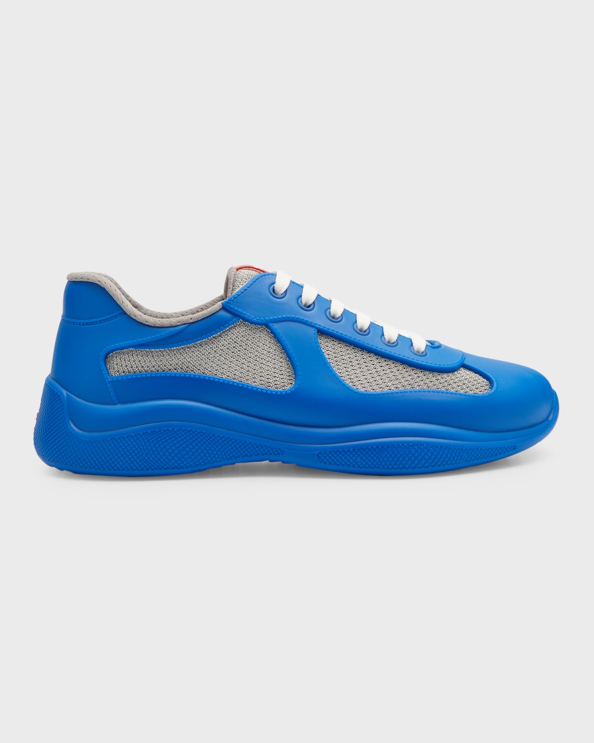 Prada Men's Americas Cup Rubber Trainer Sneakers In F0013 Royal