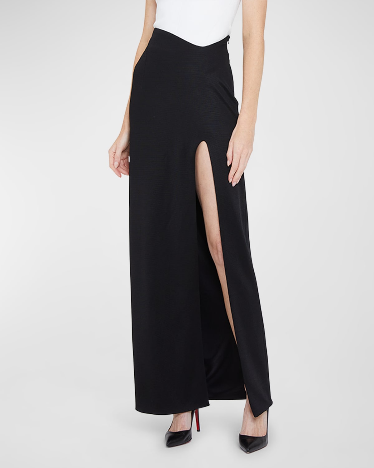 GALVAN ALICJA THIGH-SLIT MAXI SKIRT