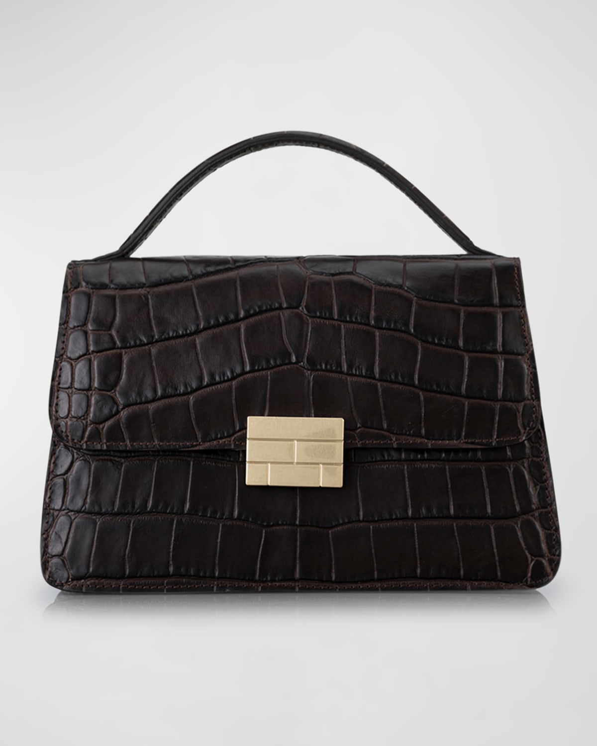 FRAME Le Signature Small Croc-Embossed Top-Handle Bag | Smart Closet