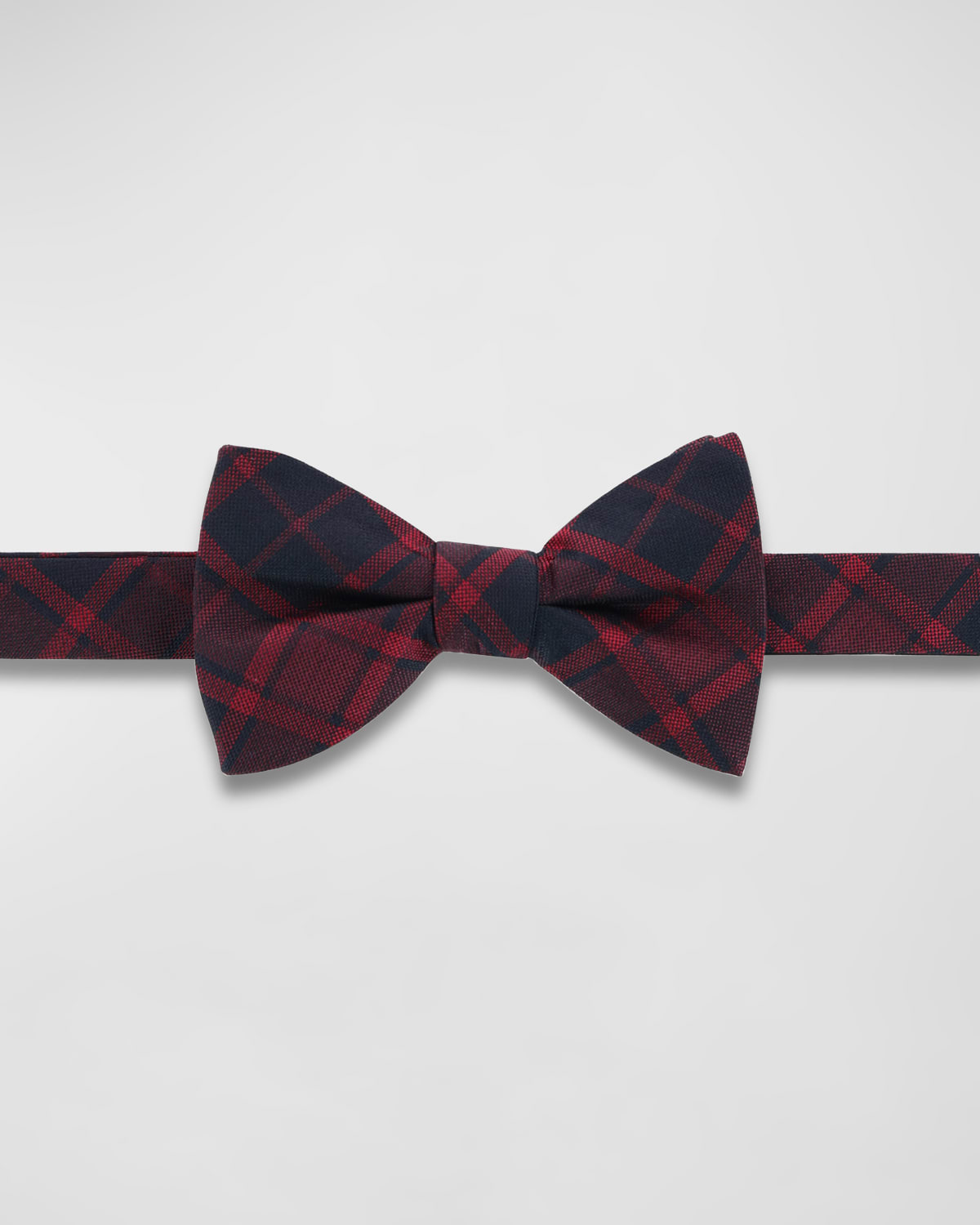 Shop Trafalgar Men's Adjustable Pre-tied Plaid Bow Tie In Red