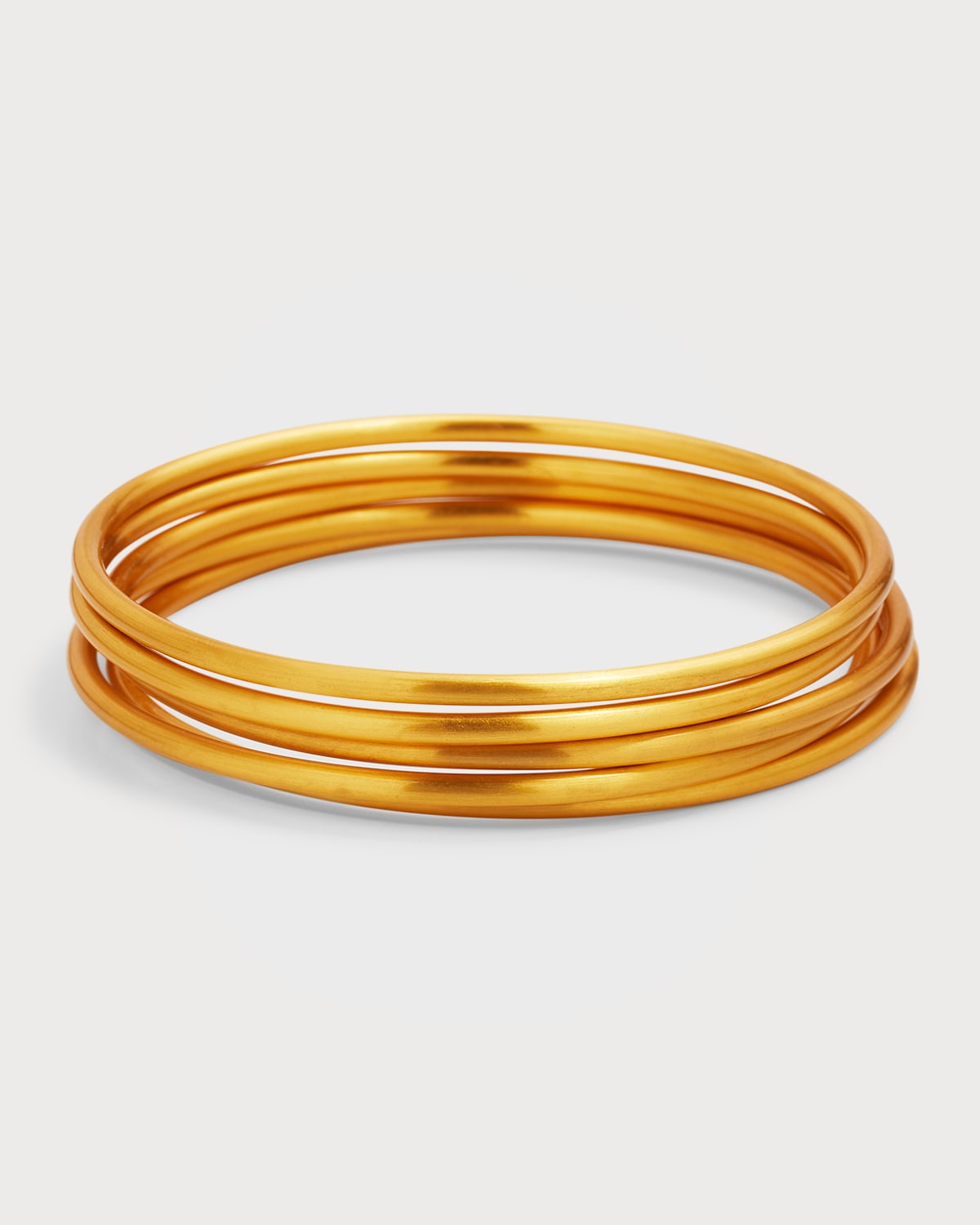 Brushed Gold Bangles, Set of 5